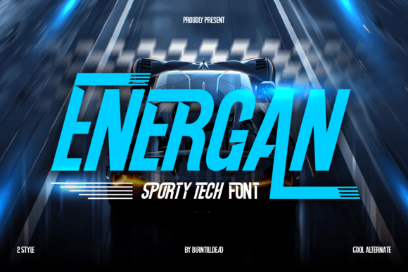 Energan: A Condensed Tech Typeface for Modern Branding