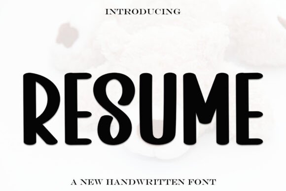 Resume Display Font for Bold Craft Projects