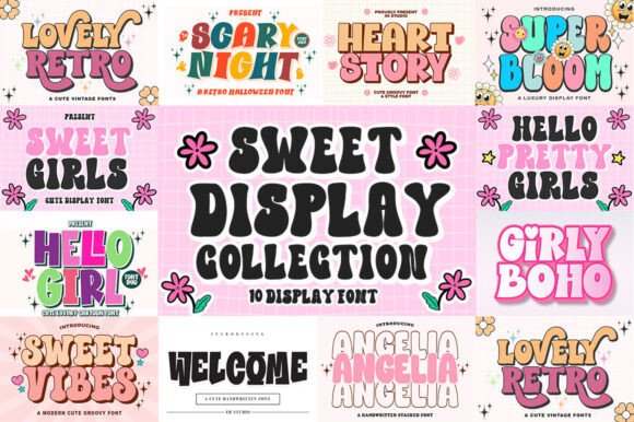 Sweet Display Collection: The Groovy Typeface for Scroll-Stopping Designs